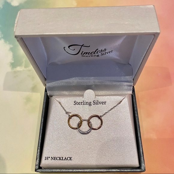 Timeless Sterling Silver 3-Hoop Necklace - Picture 1 of 3